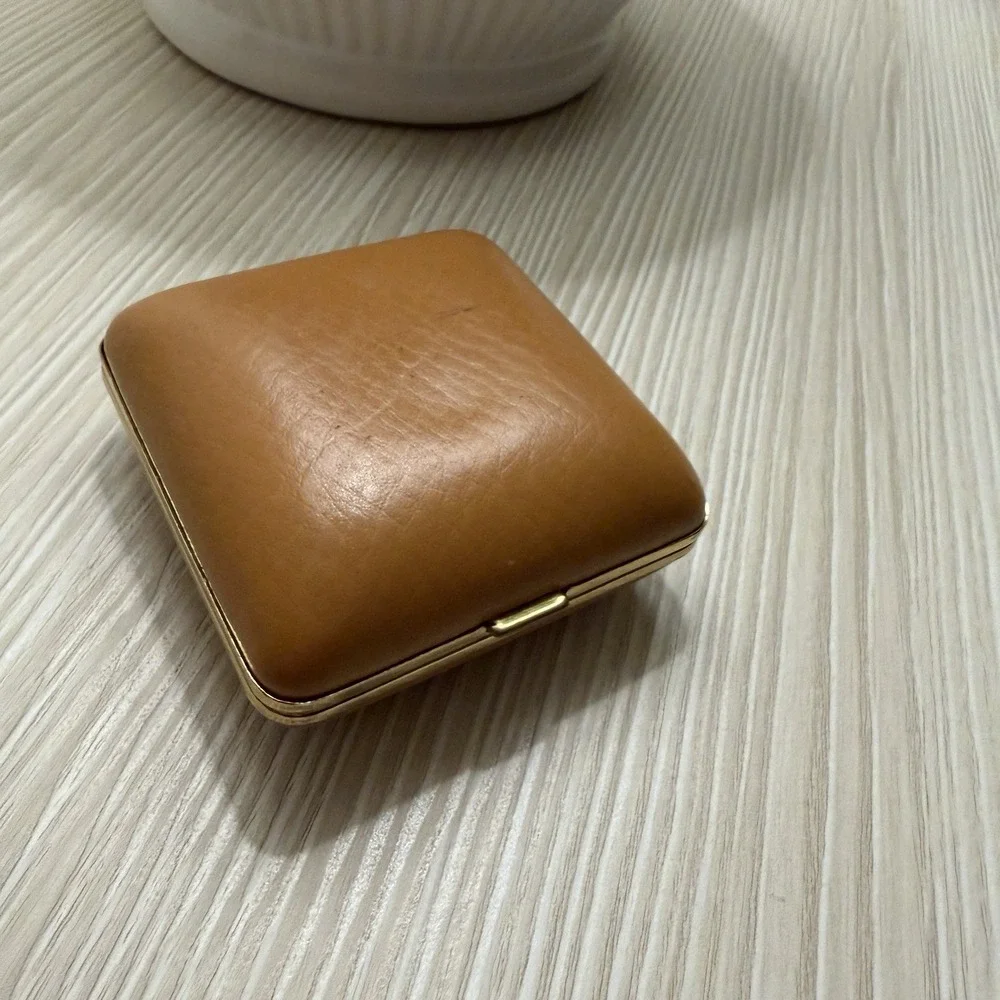 Phinney Walker Day & Date Alarm Windup Clock Tan Case Japan Vintage‎ 1950s works